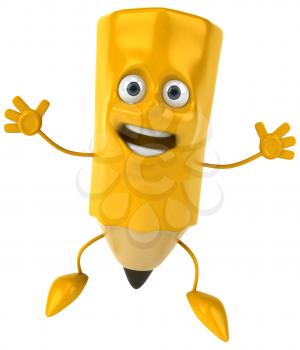 Royalty Free Clipart Image of a Happy Pencil