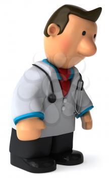 Royalty Free Clipart Image of a Dejected Doctor