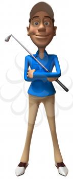 Royalty Free Clipart Image of a Golfer With a Club
