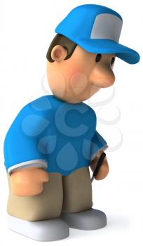 Royalty Free Clipart Image of a Dejected Golfer
