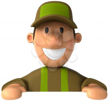 Royalty Free Clipart Image of a Man in a Cap