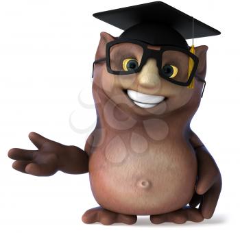Royalty Free Clipart Image of an Owl Professor