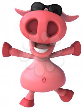 Royalty Free Clipart Image of a Happy Pig in Sunglasses