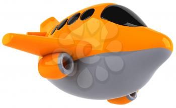 Royalty Free Clipart Image of an Orange Plane