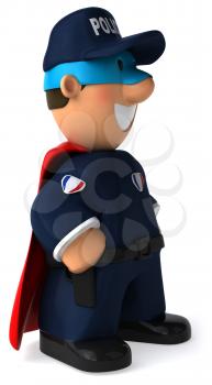Royalty Free Clipart Image of a Caped Crusader Cop