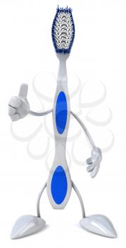 Royalty Free Clipart Image of a Toothbrush Giving a Thumbs Up