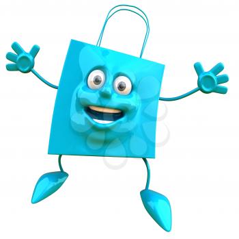 Royalty Free Clipart Image of a Happy Bag