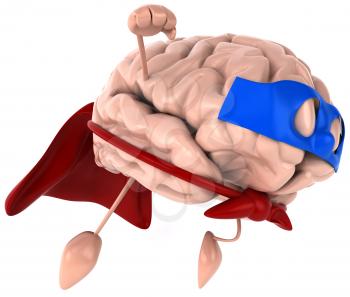 Royalty Free Clipart Image of a Superhero Brain