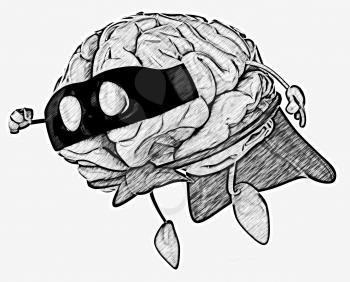 Royalty Free Clipart Image of a Super Brain