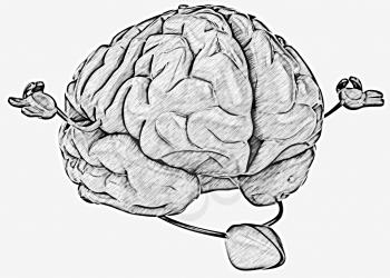 Royalty Free Clipart Image of a Meditating Brain