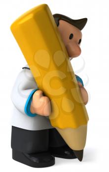 Royalty Free Clipart Image of a Physician With a Pencil