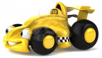 Royalty Free Clipart Image of a Sporty Cab