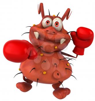 Royalty Free Clipart Image of a Boxing Germ