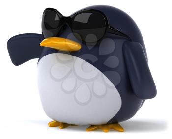 Royalty Free Clipart Image of a Penguin in Sunglasses