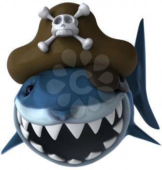 Royalty Free Clipart Image of a Pirate Shark