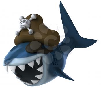 Royalty Free Clipart Image of a Pirate Shark