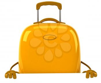 Royalty Free Clipart Image of a Yellow Suitcase
