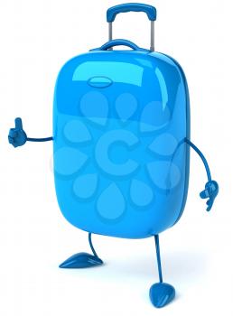Royalty Free Clipart Image of a Blue Suitcase