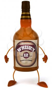Royalty Free Clipart Image of a Whisky Bottle