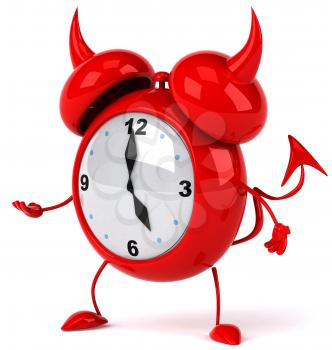 Royalty Free Clipart Image of a Devil Alarm Clock