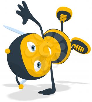 Royalty Free Clipart Image of a Happy Bee