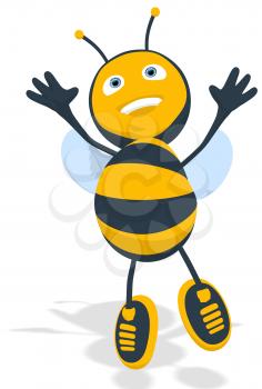 Royalty Free Clipart Image of an Excited Bee