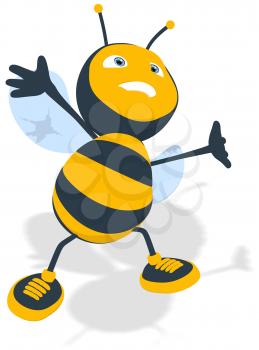 Royalty Free Clipart Image of a Happy Bee