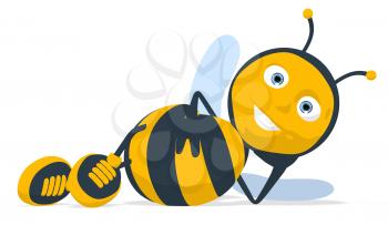 Royalty Free Clipart Image of a Resting Bee