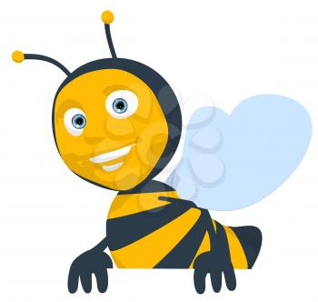 Royalty Free Clipart Image of a Smiling Bee