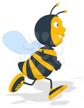 Royalty Free Clipart Image of a Running Bee