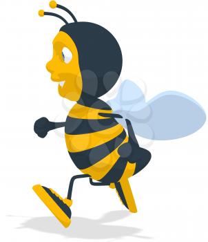 Royalty Free Clipart Image of a Running Bee