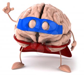 Royalty Free Clipart Image of a Brain Superhero