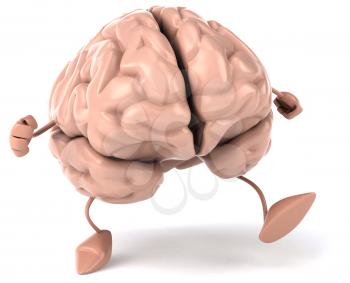 Royalty Free Clipart Image of a Walking Brain