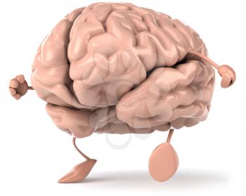 Royalty Free Clipart Image of a Walking Brain