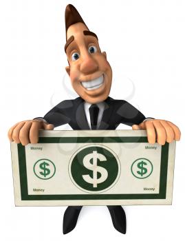 Royalty Free Clipart Image of a Businessman With a Dollar