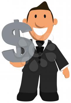 Royalty Free Clipart Image of a Person With a Dollar Sign