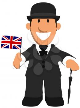 Royalty Free Clipart Image of a British Man With a Flag #444564 | Animation  Factory