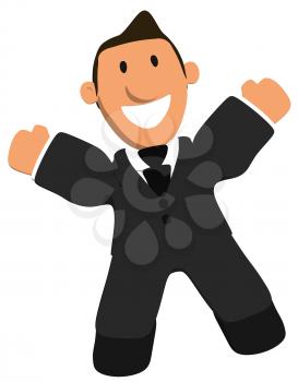 Royalty Free Clipart Image of a Happy Businessman