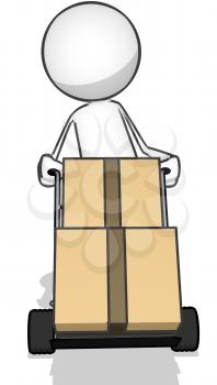 Royalty Free Clipart Image of an Image Moving Boxes