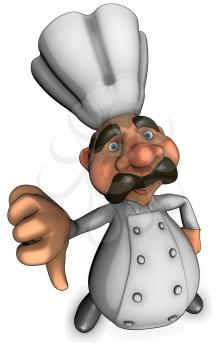 Royalty Free Clipart Image of a Chef Giving a Thumbs Down