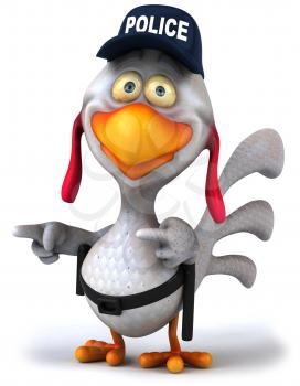 Royalty Free Clipart Image of a Police Chicken