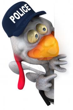 Royalty Free Clipart Image of a Chicken Cop