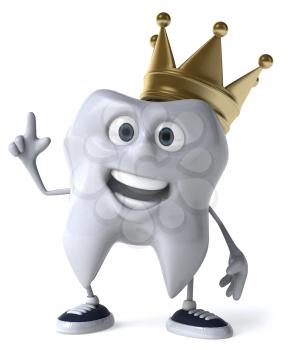 Royalty Free Clipart Image of a Tooth With a Crown