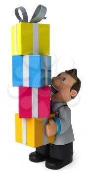 Royalty Free Clipart Image of a Doctor With Gifts
