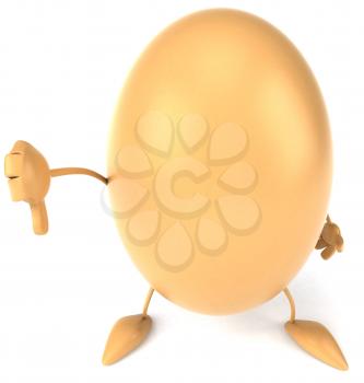 Royalty Free Clipart Image of an Egg Giving a Thumbs Down