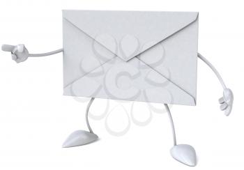 Royalty Free Clipart Image of an Envelope Pointing