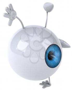 Royalty Free Clipart Image of an Eye Doing a Cartwheel