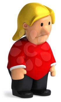 Royalty Free Clipart Image of a Sad Overweight Woman