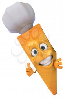 Royalty Free Clipart Image of a French Fry Chef Giving a Thumbs Up