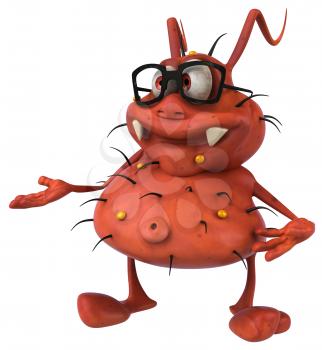 Royalty Free Clipart Image of a Germ in Glasses